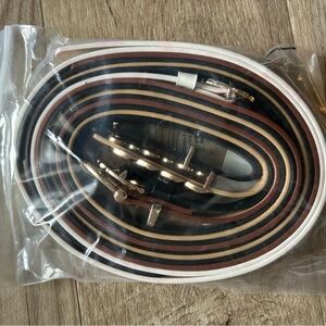 FREE 3 pack of Striped Multi-Color Belts with Gold Hardware